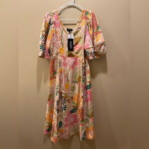 Floral Multicolor Women's Dress